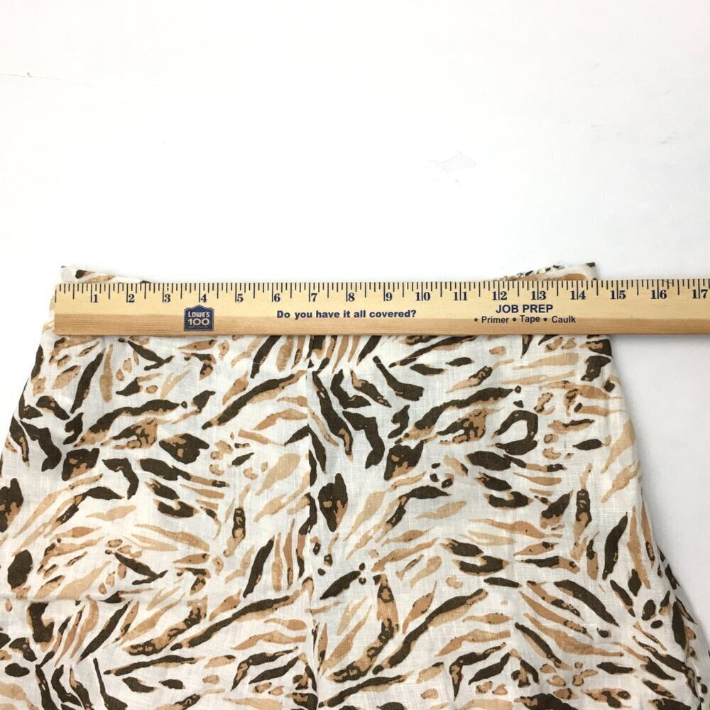 NEW Tahari Women's Brown & Ivory Print Linen Pants Wide Leg Side Zipper Medium - Picture 5 of 9
